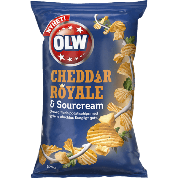 OLW Cheddar Royale & Sour Cream Chips 175g