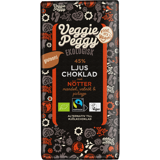 Veggie Peggy Ljus Choklad Nötter 85 g